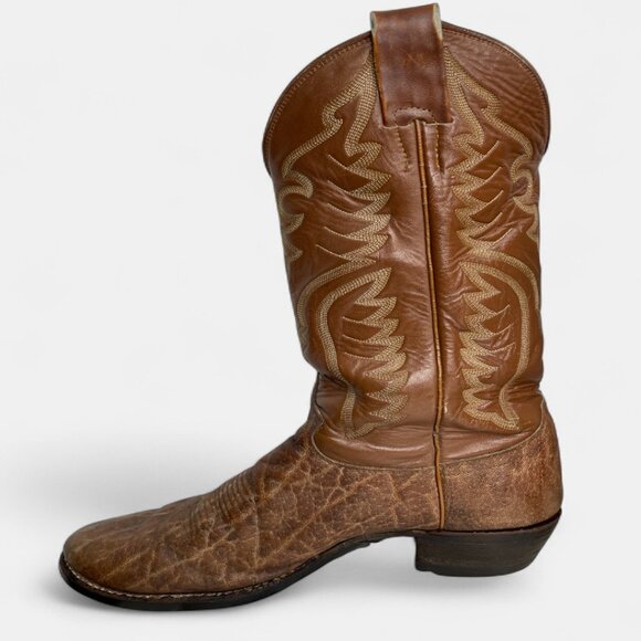 Justin Men's Western Boots Vintage Elephant Exotic Leather Cowboy 8.5 D - Picture 5 of 14